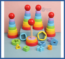 Carregar imagem no visualizador da galeria, Brinquedos De Bebê Educativos Montessori - torre e