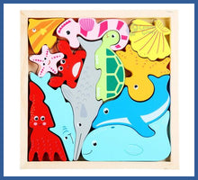 Carregar imagem no visualizador da galeria, Jogo Cognitivo 3 Em 1- Montessori - Animais Marinho - Jogo