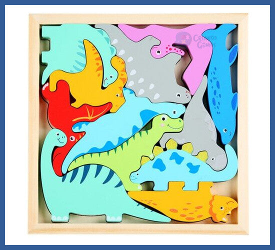 Jogo Cognitivo 3 Em 1- Montessori - Dinossauro - Jogo