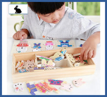 Carregar imagem no visualizador da galeria, Caixa Emoções Família Coelho - Kit De Madeira Interativo