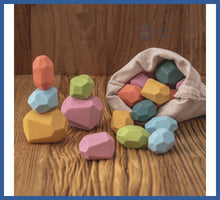 Carregar imagem no visualizador da galeria, Pedras De Madeira Montessori - Equilíbrio e Criatividade
