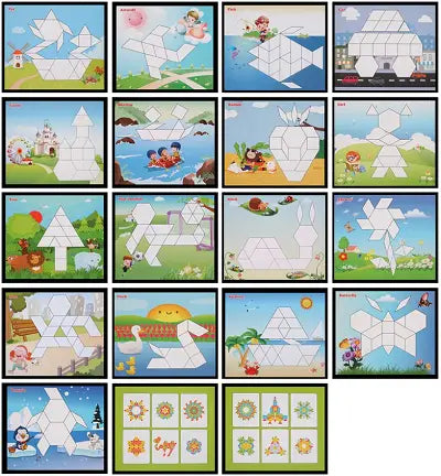 Tangram Big Kit Educativo Com 250 Peças Em Madeira