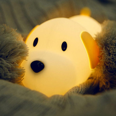 Luminária Infantil Cachorro de Mesa para Quarto de Mesa USB Recarregável
