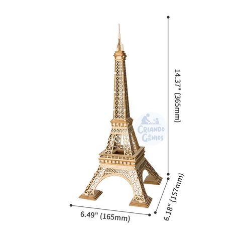 Miniatura Torre Eiffel 3d - Diy 100% Madeira