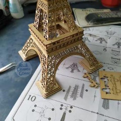 Miniatura Torre Eiffel 3d - Diy 100% Madeira