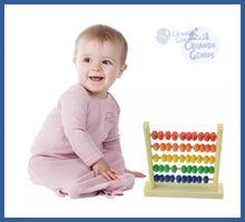 Carregar imagem no visualizador da galeria, ábaco Madeira 1 Ano Ou + Com 15cm 50 Argolas - abaco 15 cm
