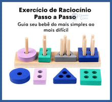 Carregar imagem no visualizador da galeria, Blocos De Encaixe Cognitivo - 100% Madeira - bloco de
