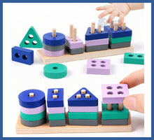 Carregar imagem no visualizador da galeria, Blocos De Encaixe Cognitivo - 100% Madeira - bloco de
