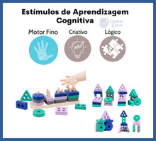 Carregar imagem no visualizador da galeria, Blocos De Encaixe Cognitivo - 100% Madeira - bloco de
