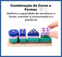 Carregar imagem no visualizador da galeria, Blocos De Encaixe Cognitivo - 100% Madeira - bloco de

