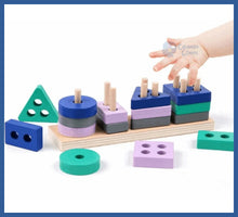 Carregar imagem no visualizador da galeria, Blocos De Encaixe Cognitivo - 100% Madeira - bloco de

