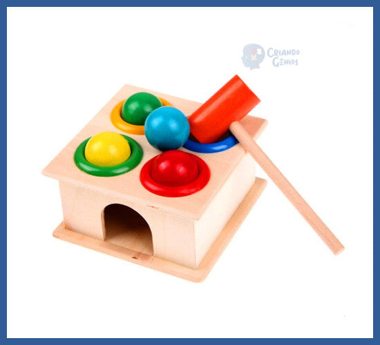Brinquedo Cognitivo Bola e Martelo - bate martelo Brinquedo