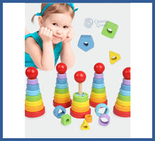 Carregar imagem no visualizador da galeria, Brinquedos De Bebê Educativos Montessori - torre e
