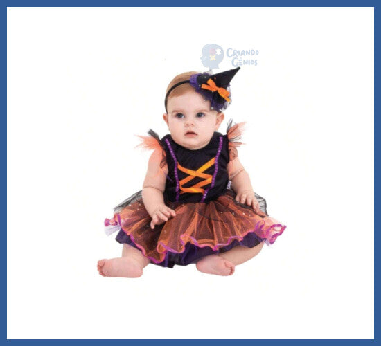 Bruxinha Baby Luxo Com Tiara - TAM P - Fantasias Bruxinha