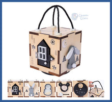 Carregar imagem no visualizador da galeria, Cubo Sensorial Educacional Em Madeira Com Alças - cubo
