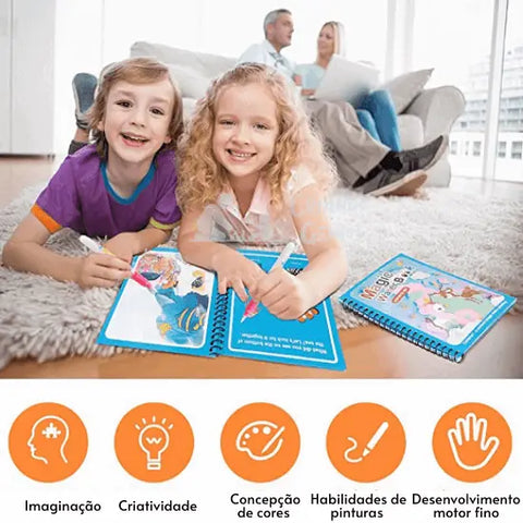 Caderno De Desenho Mágico - Desenho Com água