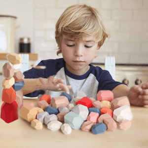 Pedras De Madeira Montessori - Equilíbrio e Criatividade