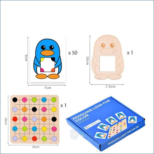 Encontre o Padrão Pinguim (50 Cartas) - brinquedo educativo