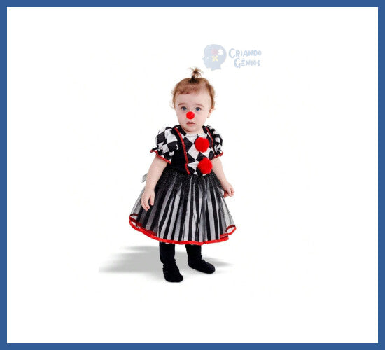Fantasia Bebê Pierrot Luxo - G - 6 a 9 meses - Fantasias