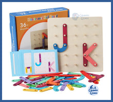 Carregar imagem no visualizador da galeria, Jogo 3d Montessori De Madeira - Letras e Números
