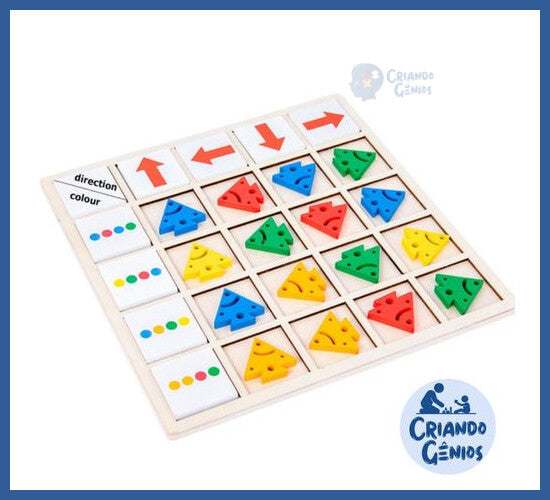 Jogo Montessori - Reconhecimento Cores e Direções - jogo