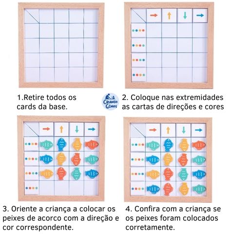 Jogo Montessori - Reconhecimento Cores e Direções