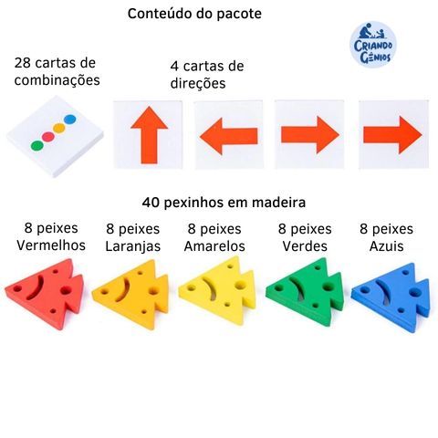 Jogo Montessori - Reconhecimento Cores e Direções