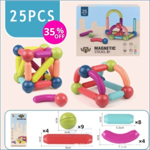 Magna toys® - Brinquedo Magnético + Brinde - 25 pçs -