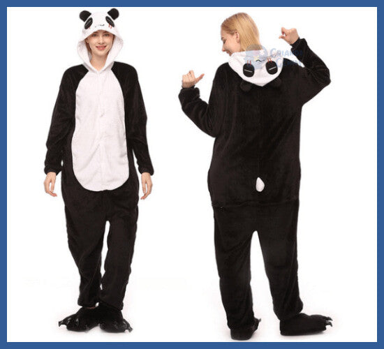Pijama Flanelado De Inverno Mãe e Filha - Kigurumi - Panda