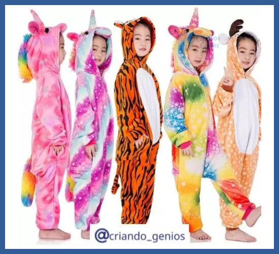 Pijama Infantil Flanelado - Unicórnio e Outros - pijama