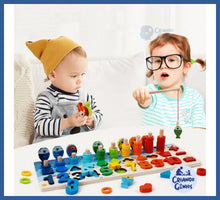 Carregar imagem no visualizador da galeria, Placa Montessori 5 Em 1 - Ábaco Montessori Completo Ábaco
