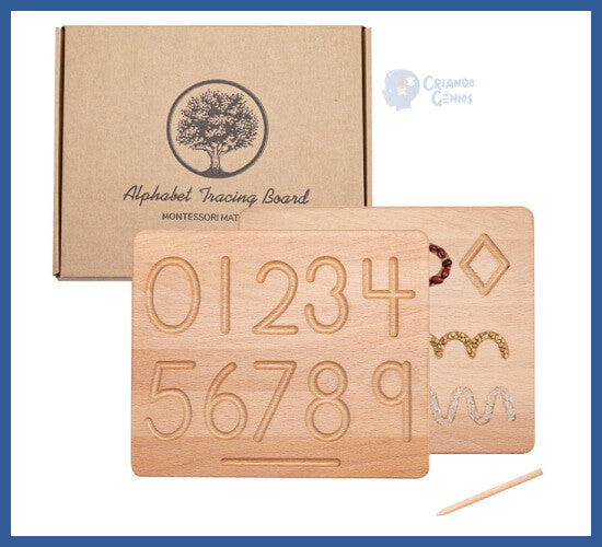Placas De Rastreamento Montessori - Letras Números - Placa