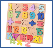 Carregar imagem no visualizador da galeria, Quebra-cabeça Do Alfabeto e Números Em Madeira - encaixe
