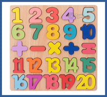 Carregar imagem no visualizador da galeria, Quebra-cabeça Do Alfabeto e Números Em Madeira - Números

