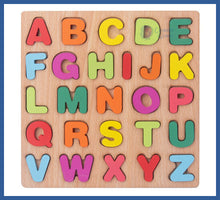 Carregar imagem no visualizador da galeria, Quebra-cabeça Do Alfabeto e Números Em Madeira - Letras
