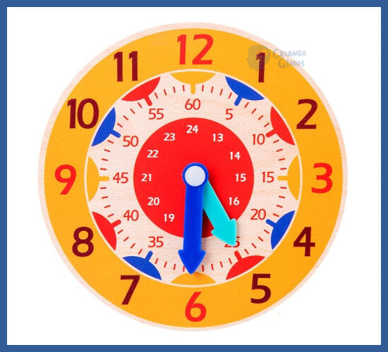 Relógio Montessori - Aprenda As Horas Brincando - Amarelo