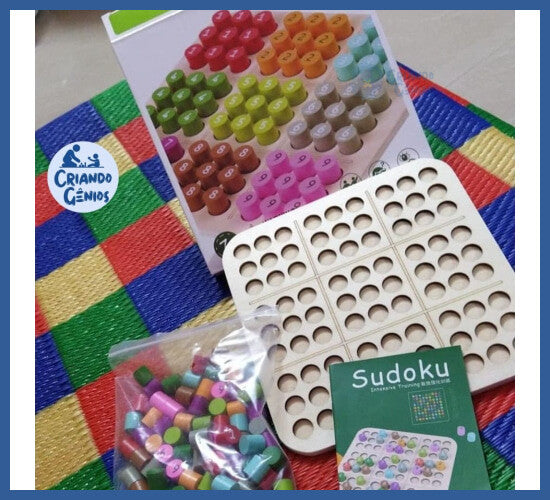 Sudoku De Madeira Colorido - Jogo De Lógica - sudoku