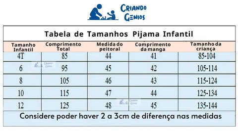 Pijama Infantil Flanelado - Unicórnio e Outros