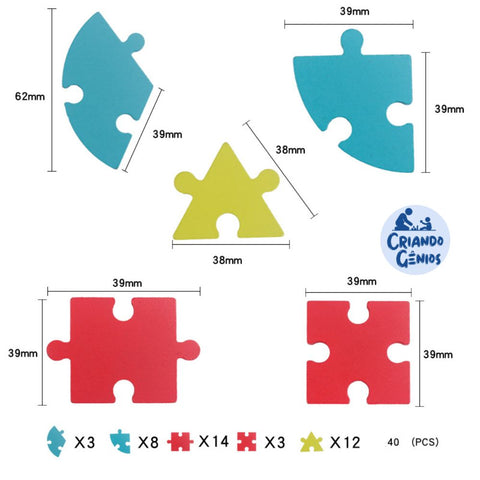 Tangram Montessori - Letras e Formas Em Madeira