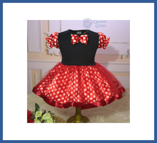 Vestido Fantasia Temática Infantil De Festa Vermelho Com