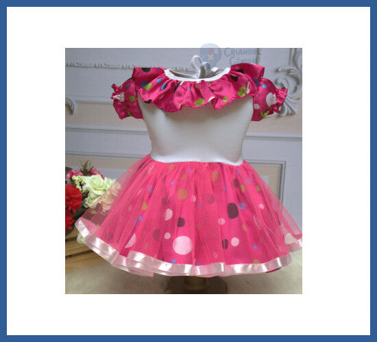 Vestido Infantil Fantasia Palhacinha Com Ajuste