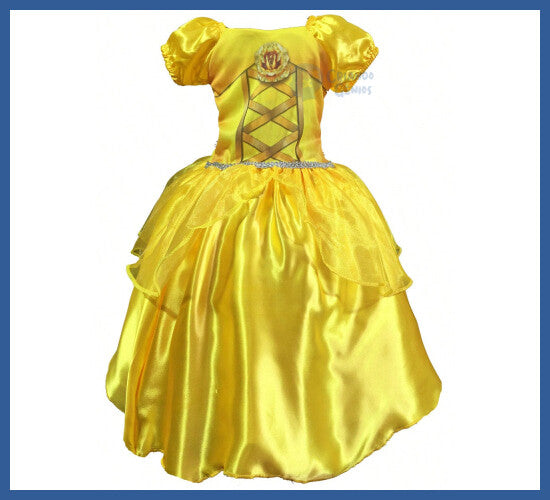 Vestido Princesa Amarelo Fantasia Infantil Menina Bela